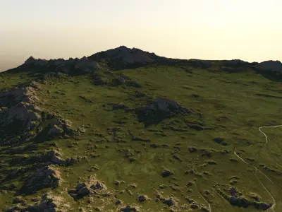 Realistic Green Rocky Mountains  3D model