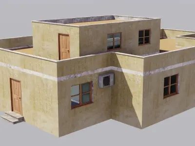 Complete house with furniture Low-poly 3D model purchase