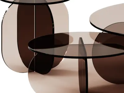 Nor Clear Glass Coffee Tables by Sebastian Scherer 3D model