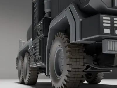 Fire Tanker Emergency Response Unit Low-poly 3D model