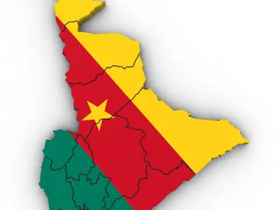 3d Political Map of Cameroon 3D model