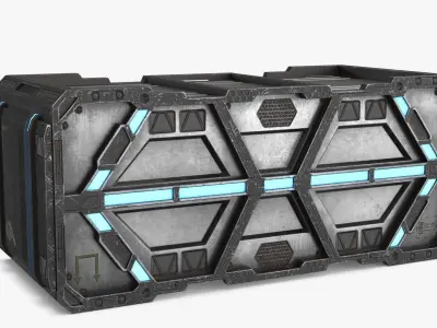 Sci-fi Container set of 3 V3 Low-poly 3D model