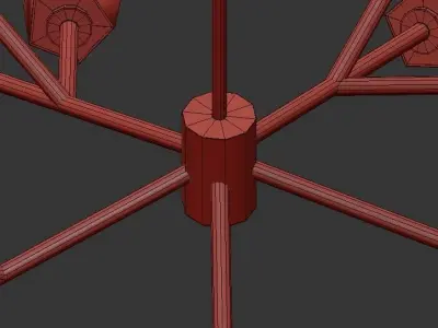 SELESTE modern brass chandelier 3D model