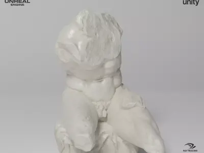 Belvedere Torso Sculpture VR AR Mobile-ready Game-ready Low-poly 3D model