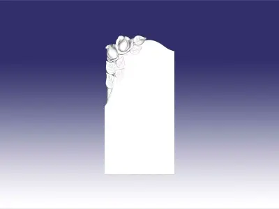 tombstone with two roses 33 3D model