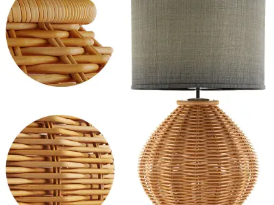 Woven Rattan Table Lamp 3D model
