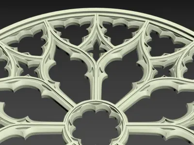 Gothic Rose window ornament 2 3D print model
