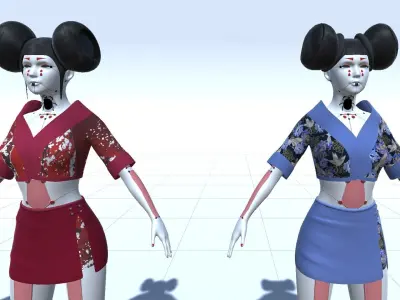 Geisha Low-poly 3D model