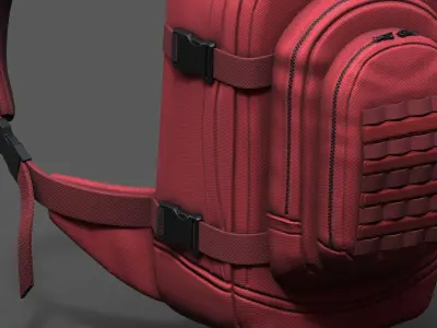 Backpack Camping bag baggage Color  Low-poly 3D model