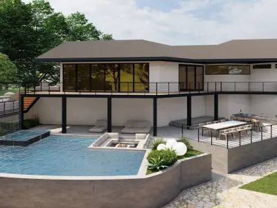 Garden Landscape 3D Model - SketchUp and Lumion Scene 3D model 3D model