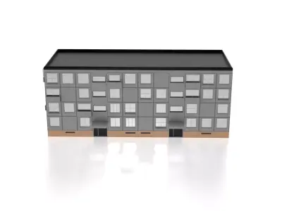 Khrushchevka USSR Building Free low-poly 3D model