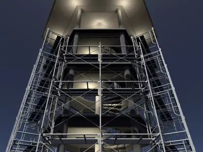 Pavilion in construction scene 26i05 3D model