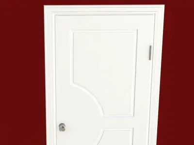 Door-1 open door on wall 3D model