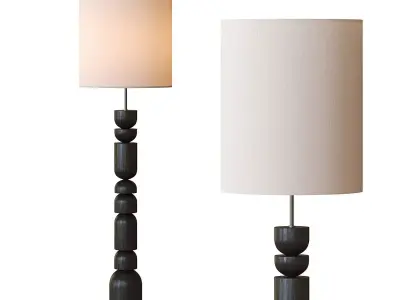 Aska Charred Wood Floor Lamp 3D model