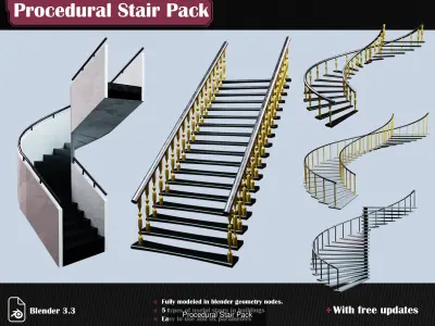 Procedural Generators for Blender 3D Model Pack