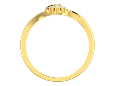 Solitaire Engagement Wedding Bypass Ring  3D print model