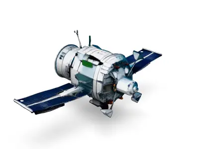 Realistic Space Satellite 3D Model Low-poly 3D model