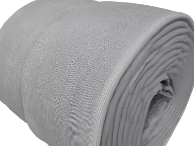Rolled Ribbed Elastic Fabric Band Low-poly 3D model