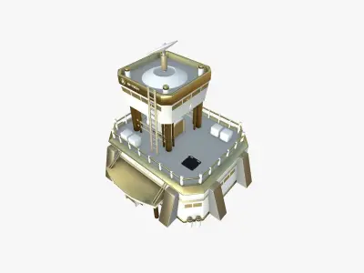 SciFi Facility B11 Gold - Sci Fi Exterior Design Low-poly 3D model