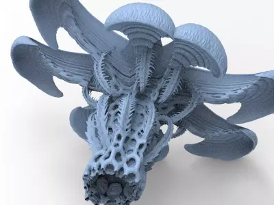 Alien Spine vertebrae stone 2  3D model