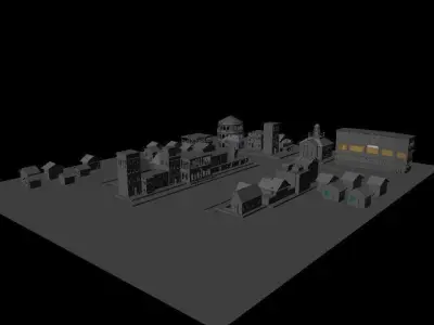 Urban Area Low-poly 3D model purchase