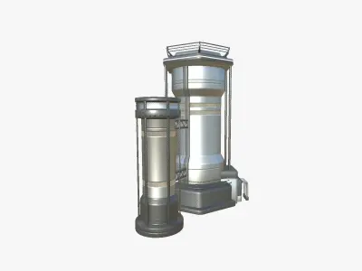 SciFi Facility A08 Metallic - Sci Fi Exterior Design Low-poly 3D model