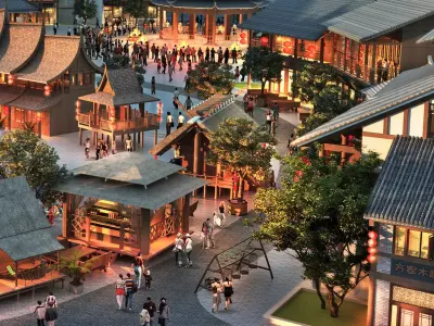 Cultural Village Nightscape 3D model