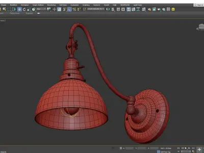 FITTER SINGLE SWING ARM SCONCE Low-poly 3D model