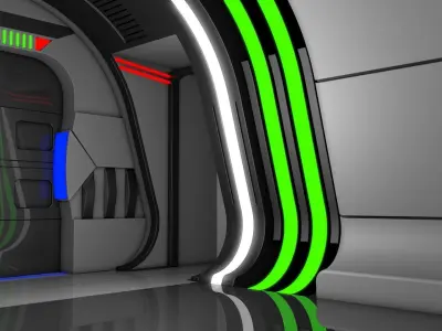 Sci Fi Corridor 3D model 105