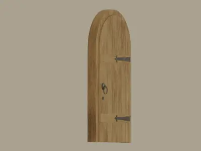Old Wooden Arch Door 3D model
