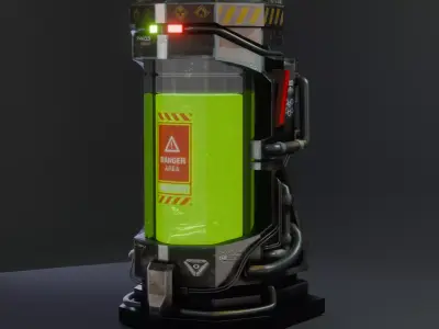 Sci-Fi Toxic Chemical Container - Game Ready Hero Prop Low-poly 3D model