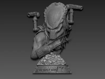 Predator Wolf Bust 3D print model