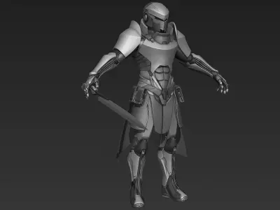 Paladin Knight Sci-Fi Style 3D model
