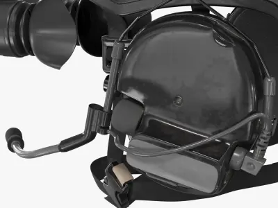  Tactical Combat Helmet with Night Vision Binocular Black 