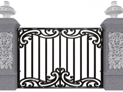 Exterior  Gate architectural DOOR  Low-poly 3D model