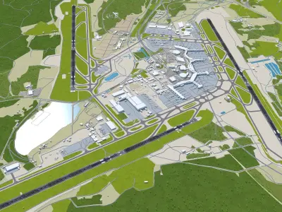 Stockholm Arlanda Airport 15km Low-poly 3D model