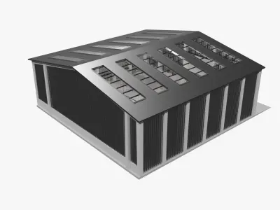 Garage Low-poly 3D model 5
