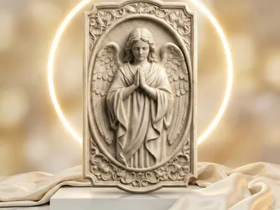 Guardian Angel Relief 3D Model 3D print model