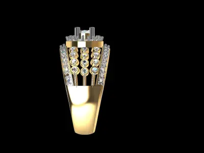 light weight diamond ring 3D print model