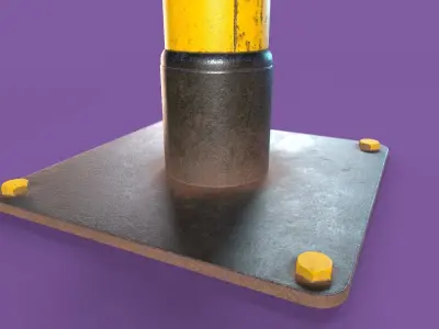 Post and Chain Low-poly 3D model