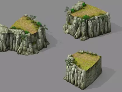 Explore the mountains - the cliff 02 3D model