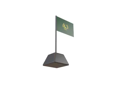 Presidential standard of Pakistan 1974 Flag Low-poly 3D model