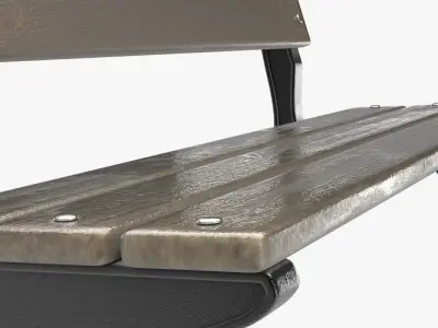 Bench 1 wooden 3D model