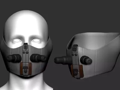 gas mask helmet scifi high poly sculpt 3D model