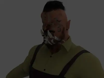 ORC-BARBER Low-poly 3D model