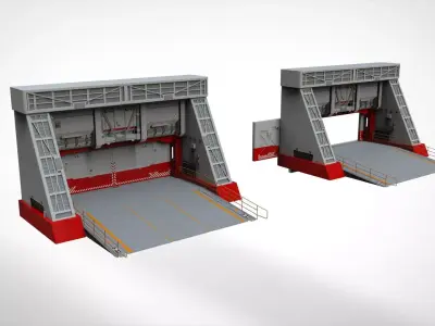 antinuclear gate with a ramp 3D model