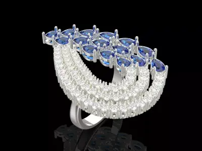 Luxury wedding Bridal stl 3dm Ring  Model jr00229 3D print model purchase