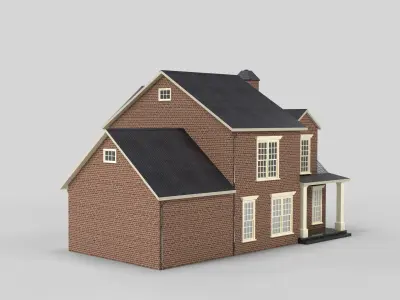 British House Design 14T4  Low-poly 3D model