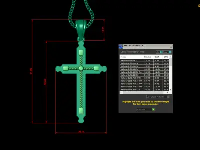 Cross Light Gold 4CP066 3DM STL 3D model