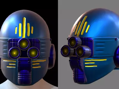 Gas mask helmet 3d model scifi Low-poly  Low-poly 3D model 377